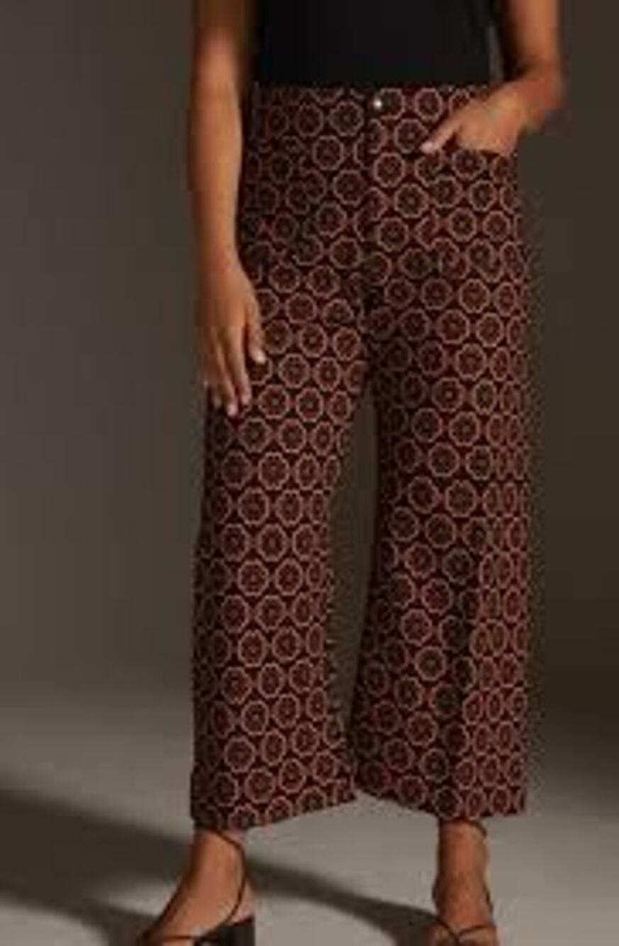 Maeve Anthropologie The Colette Crop Wide Leg Scuba Pant Size 29